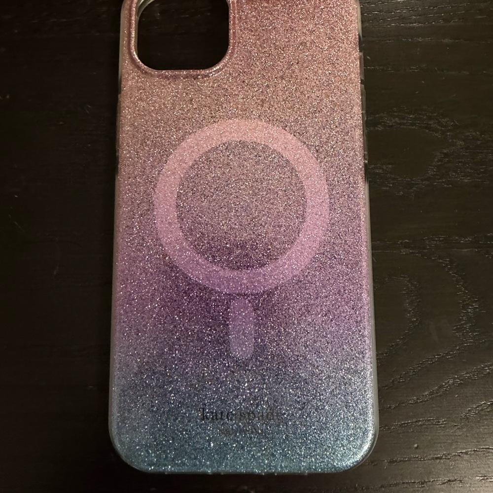 Kate Spade 14 Plus Glitter Blue iPhone Case